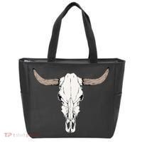 Cow Bull Cattle Skull Head Western Animal Tote Bag thumb 0