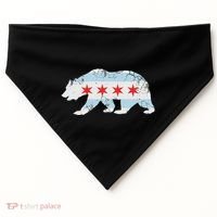 California Bear Chicago Flag Transplant Family Home USA-Made Doggie Bandana thumb 0