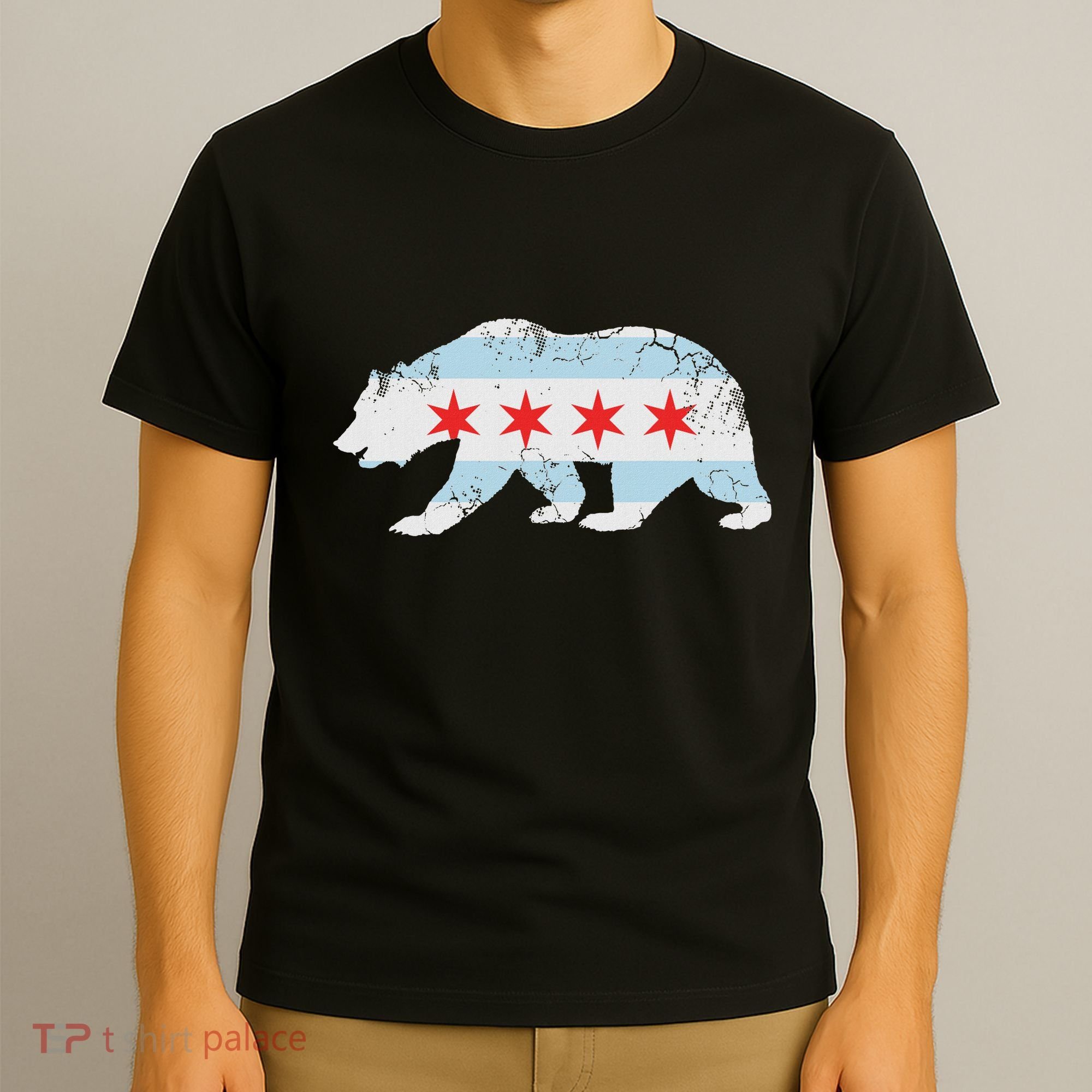 California Bear Chicago Flag Transplant Family Home T-Shirt