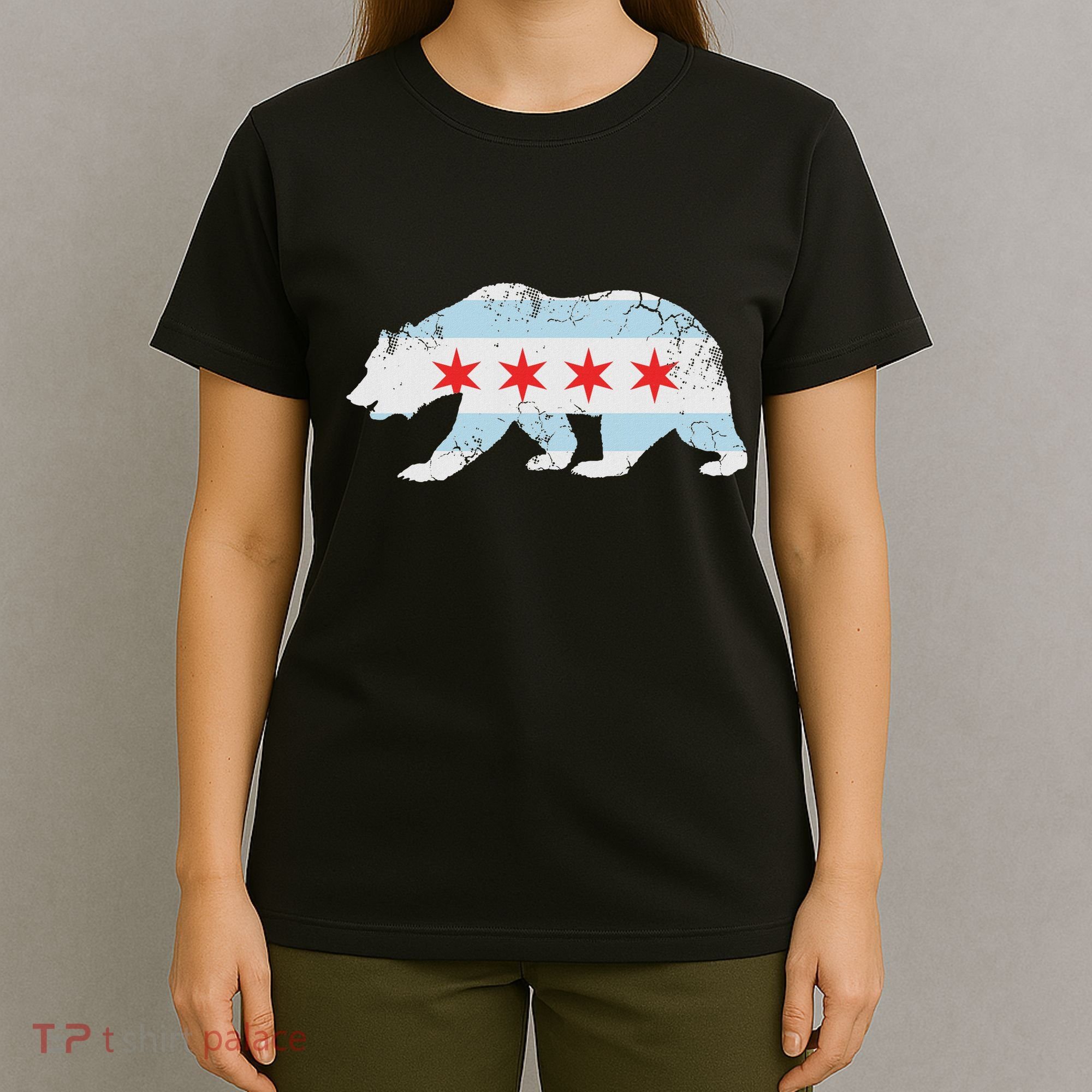 California Bear Chicago Flag Transplant Family Home T-Shirt
