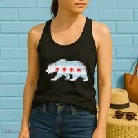 California Bear Chicago Flag Transplant Family Home Women's Tank Top thumb 2