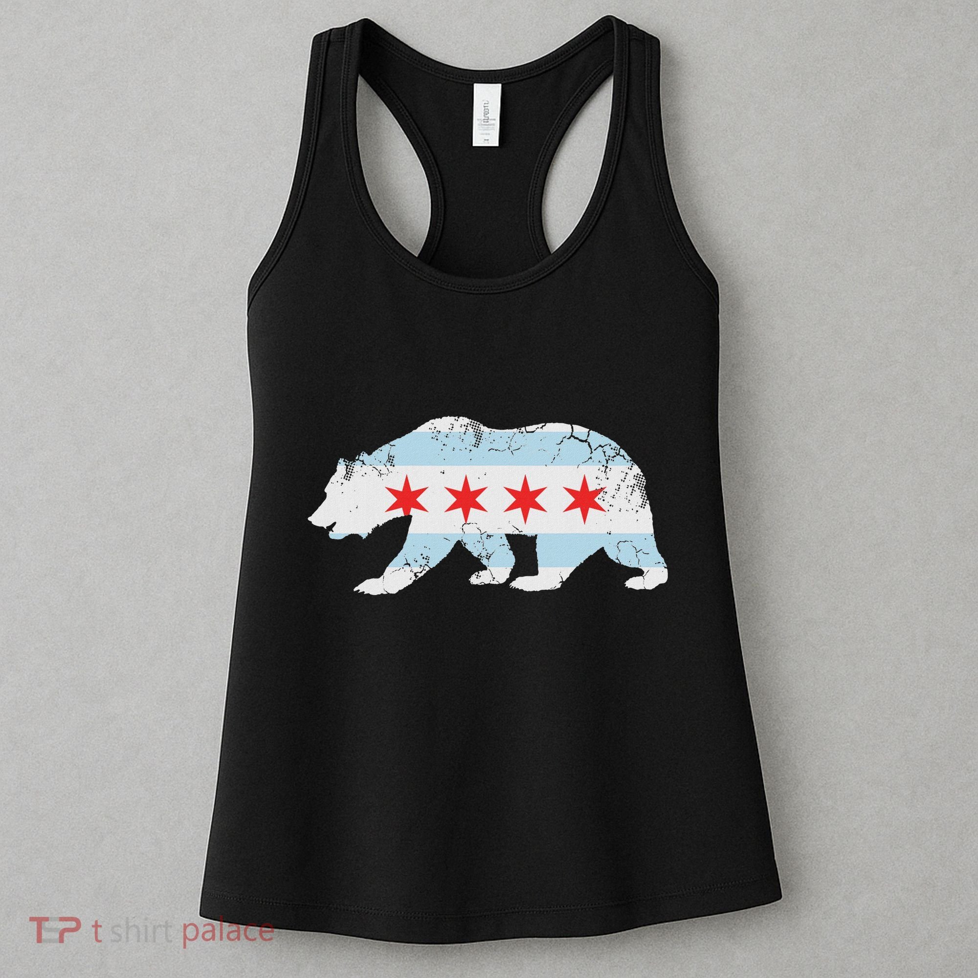 California Bear Chicago Flag Transplant Family Home Women's Tank Top