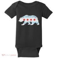California Bear Chicago Flag Transplant Family Home Baby Bodysuit thumb 0