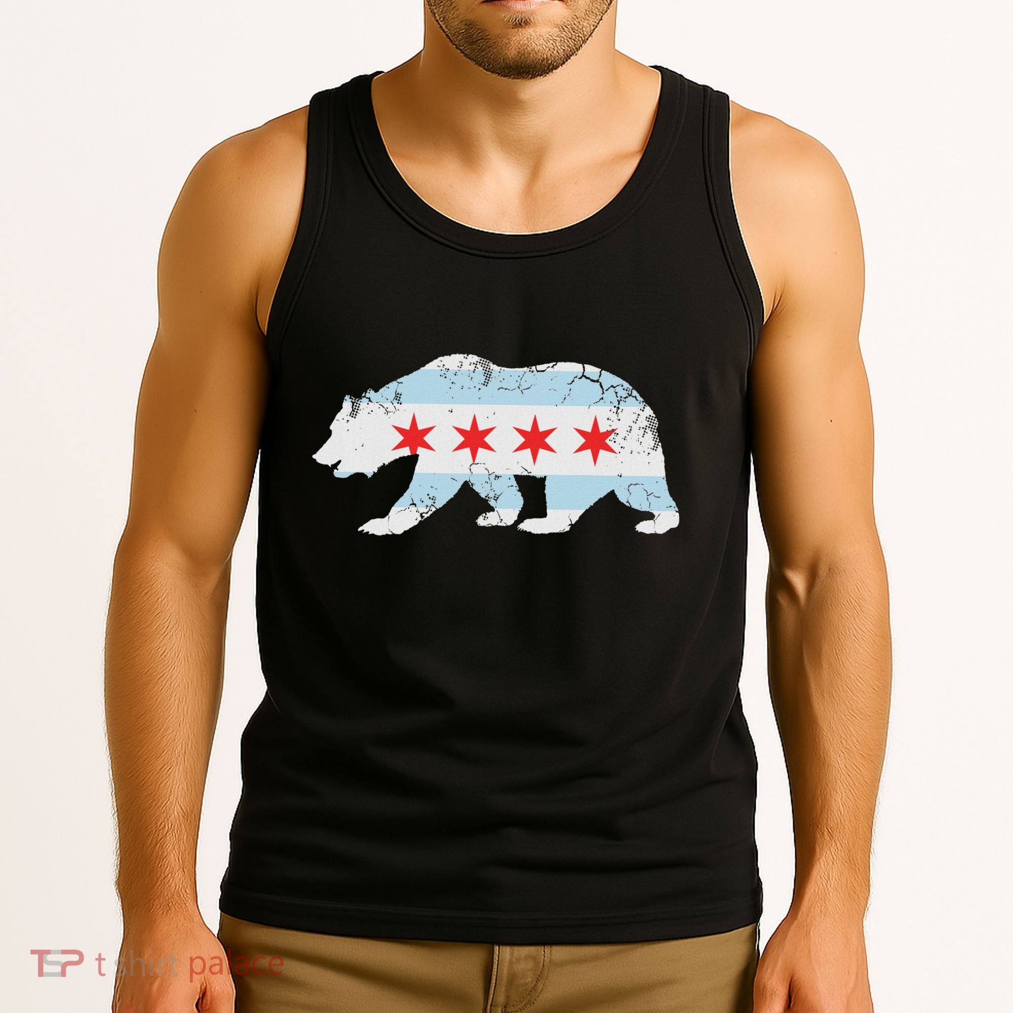 California Bear Chicago Flag Transplant Family Home Tank Top