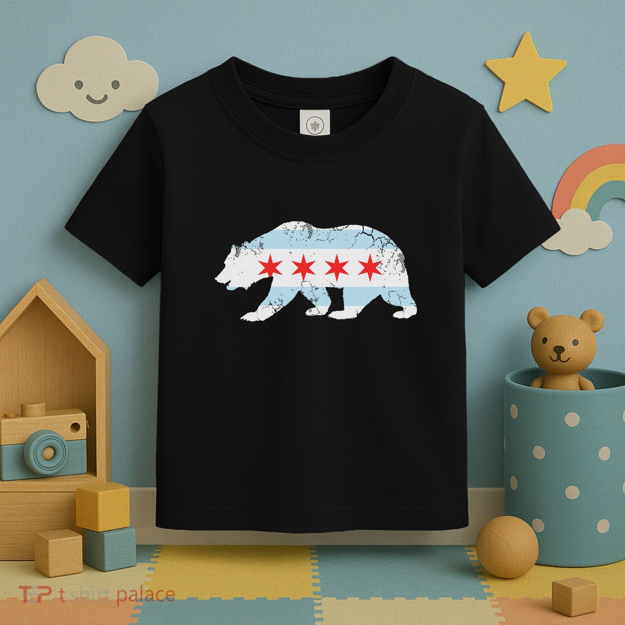 California Bear Chicago Flag Transplant Family Home Toddler T-Shirt
