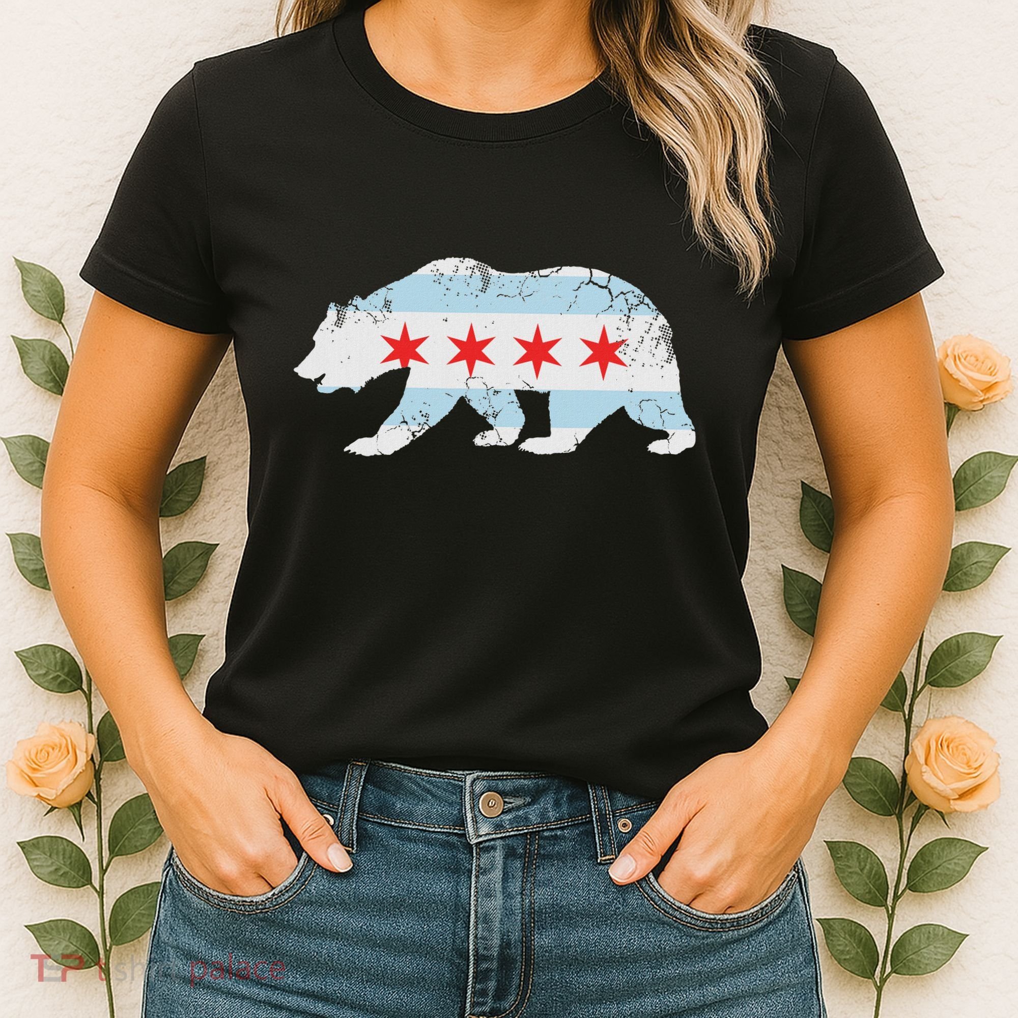 California Bear Chicago Flag Transplant Family Home Women's T-Shirt