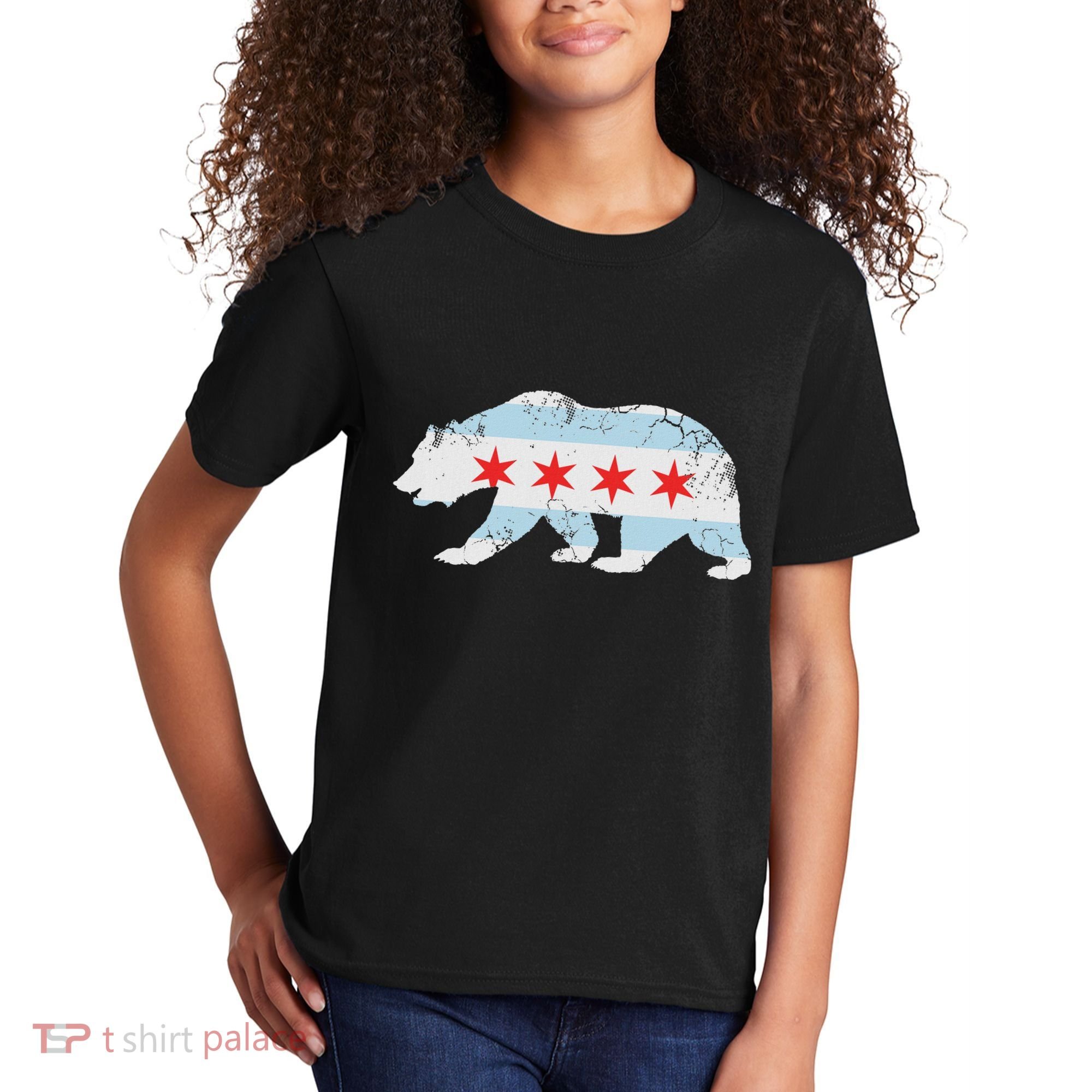 California Bear Chicago Flag Transplant Family Home Kids T-Shirt