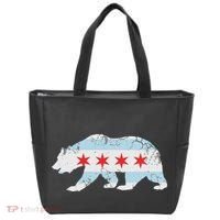 California Bear Chicago Flag Transplant Family Home Tote Bag thumb 0