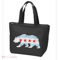 California Bear Chicago Flag Transplant Family Home Tote Bag thumb 3