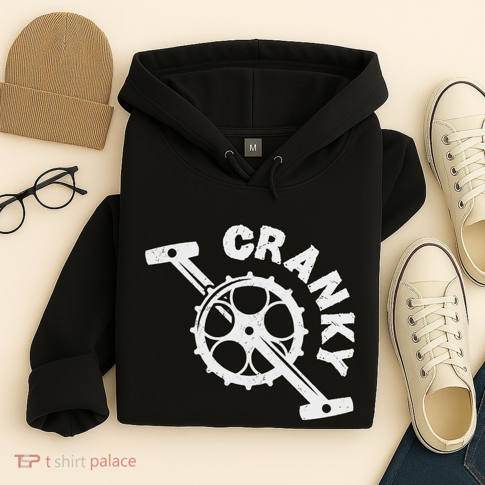 Cranky Bicycle Crank Cool Bike Rider Builder Hoodie