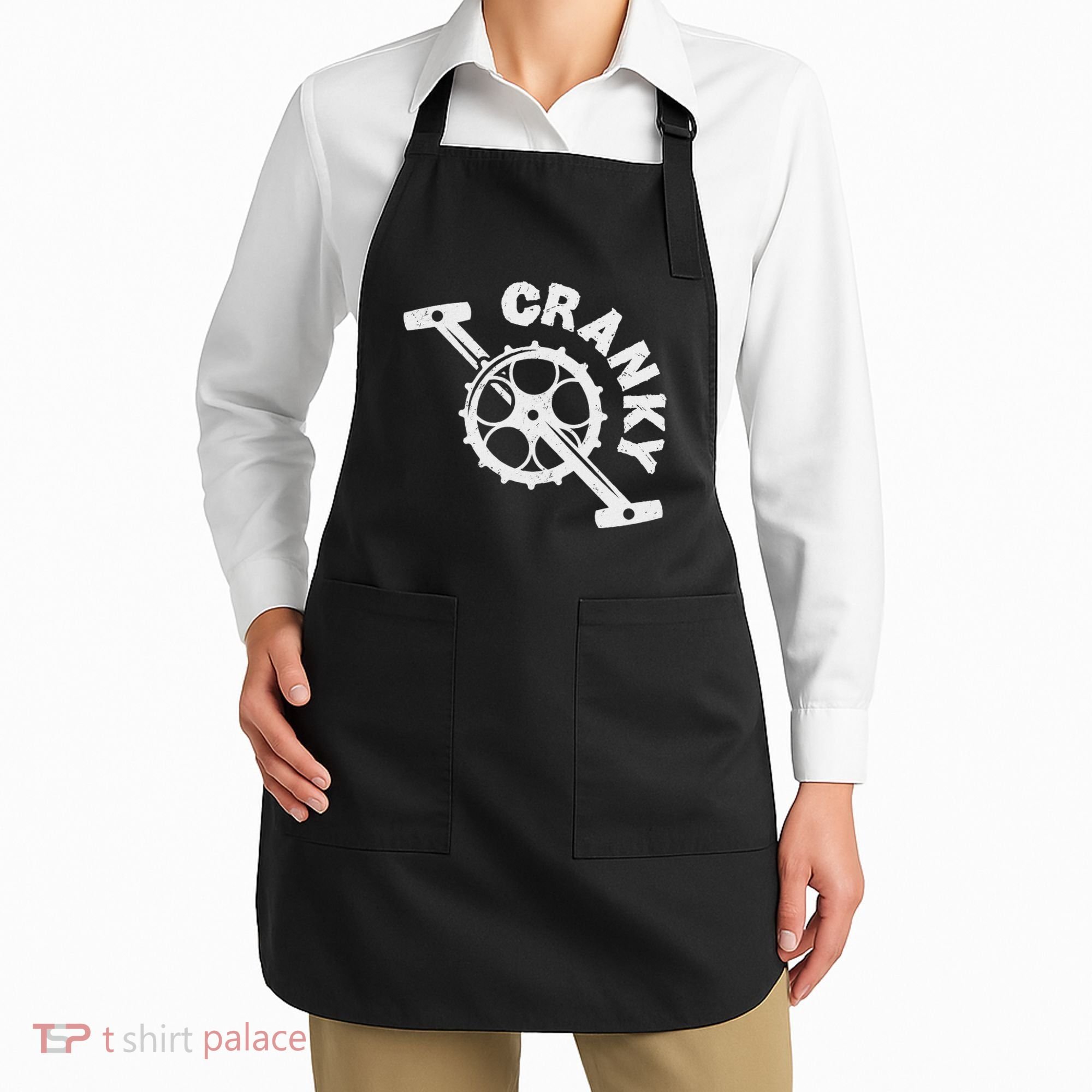 Cranky Bicycle Crank Cool Bike Rider Builder Apron