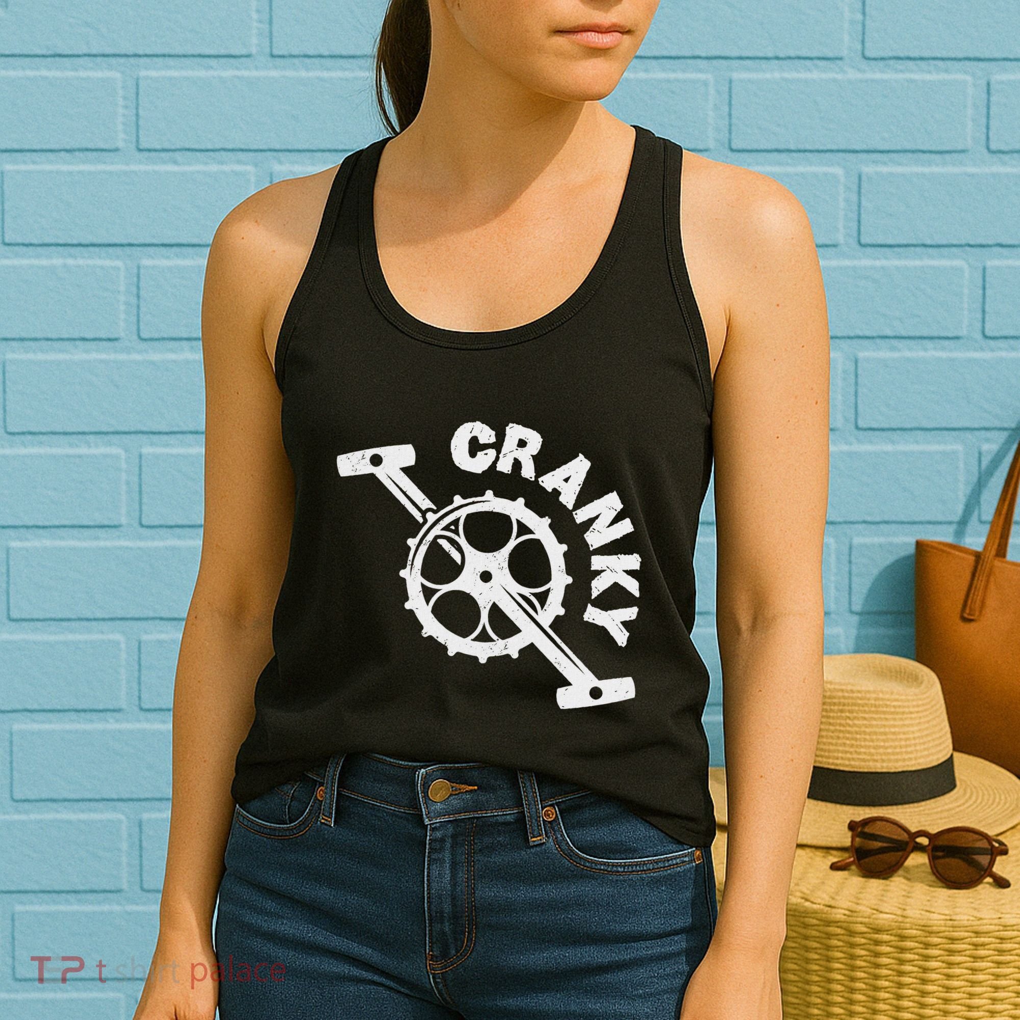 Cranky Bicycle Crank Cool Bike Rider Builder Women's Tank Top