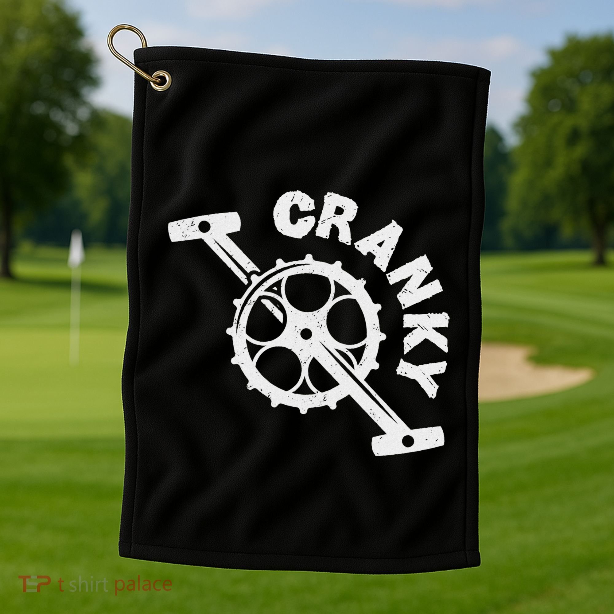 Cranky Bicycle Crank Cool Bike Rider Builder Golf Towel