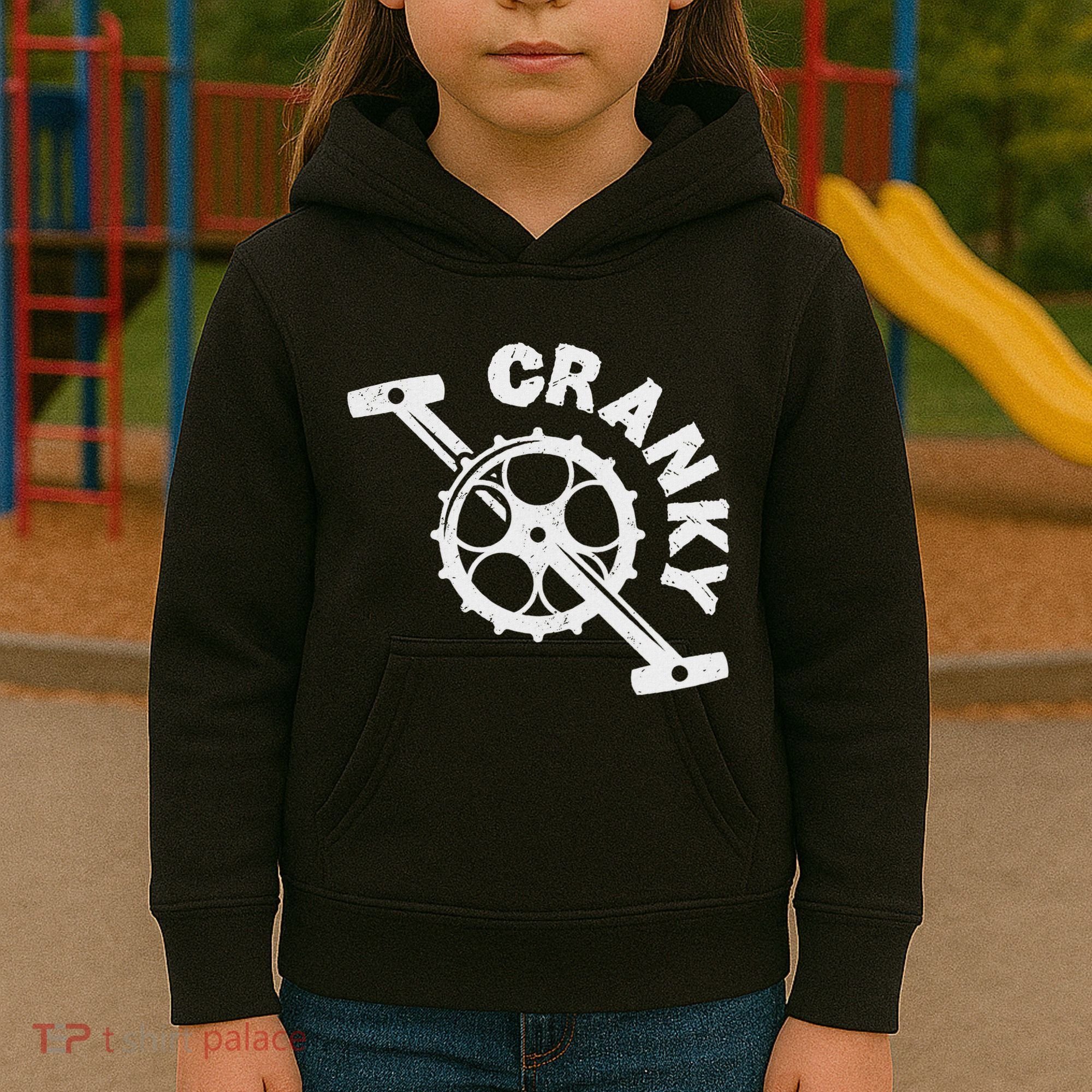 Cranky Bicycle Crank Cool Bike Rider Builder Kids Hoodie