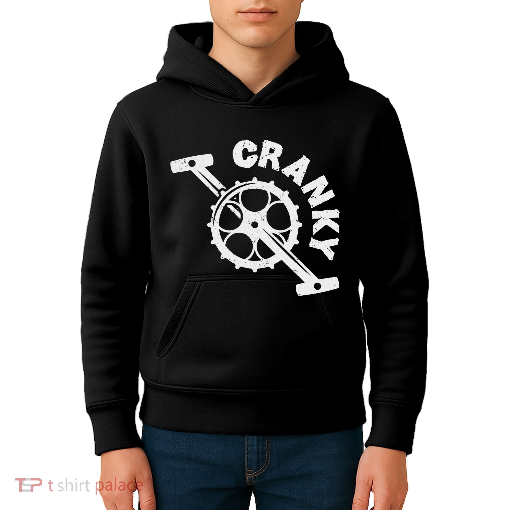 Cranky Bicycle Crank Cool Bike Rider Builder Kids Hoodie
