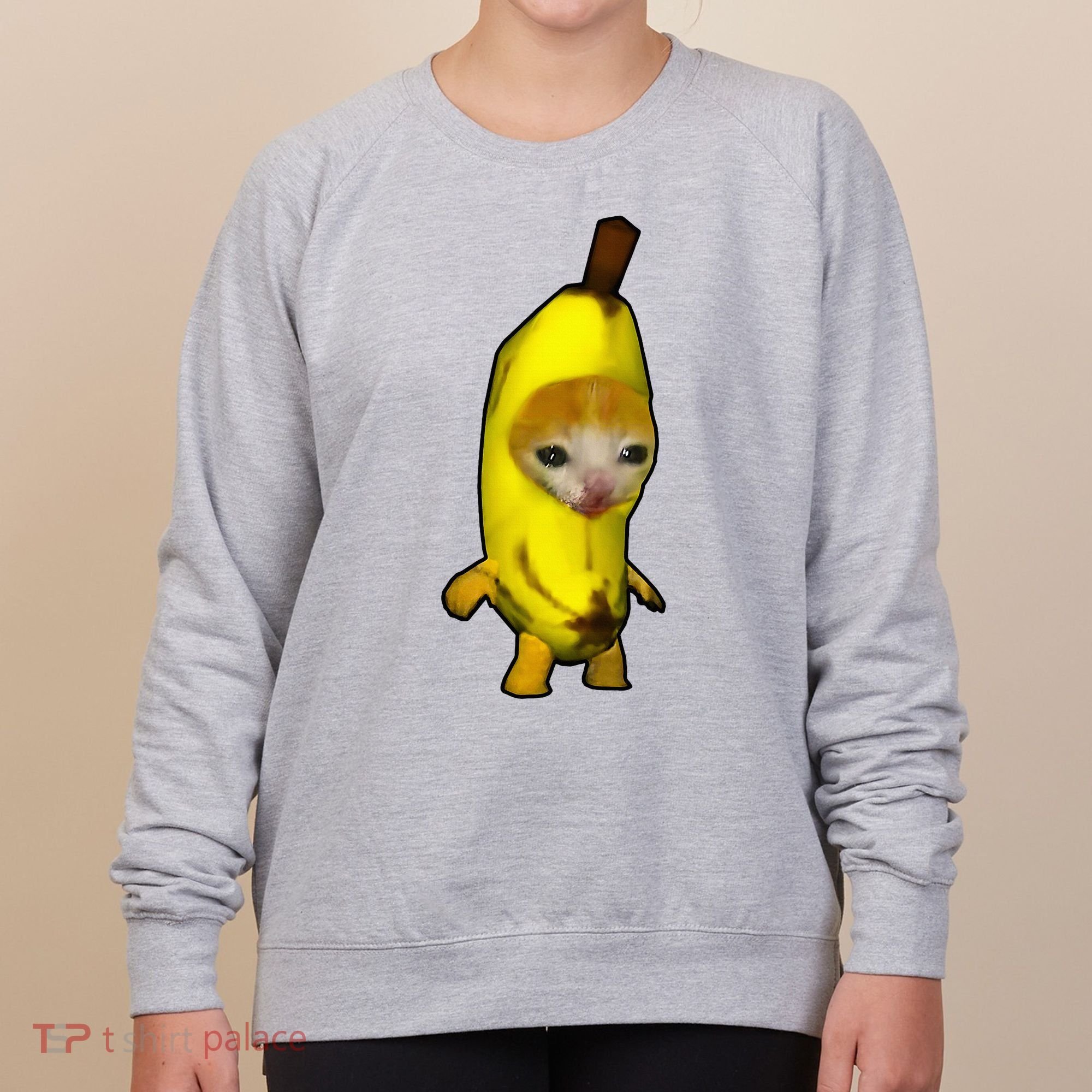 Cute Banana Cat Happy Bananacat Meme Kitty Women's Sweatshirt