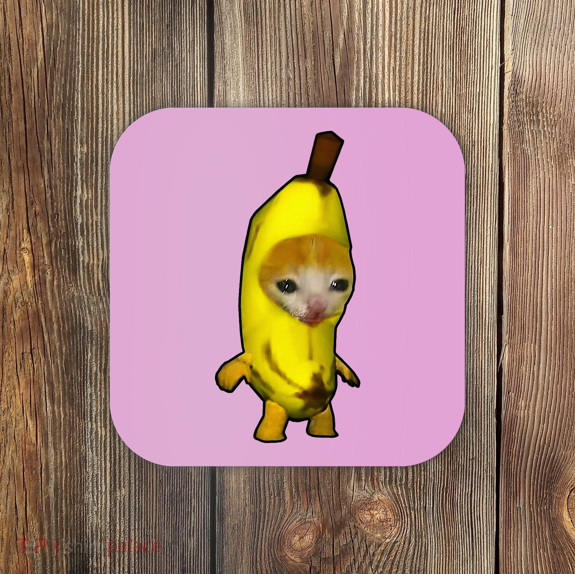 Cute Banana Cat Happy Bananacat Meme Kitty Coaster