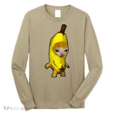 Cute Banana Cat Happy Bananacat Meme Kitty Long Sleeve Shirt