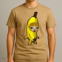 Cute Banana Cat Happy Bananacat Meme Kitty T-Shirt thumb 3