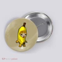 Cute Banana Cat Happy Bananacat Meme Kitty Button thumb 0