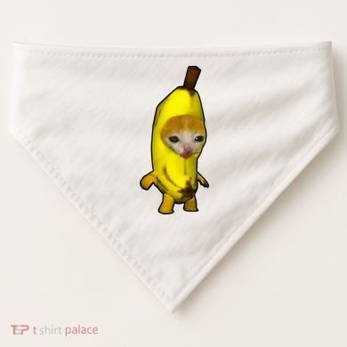 Cute Banana Cat Happy Bananacat Meme Kitty USA-Made Doggie Bandana