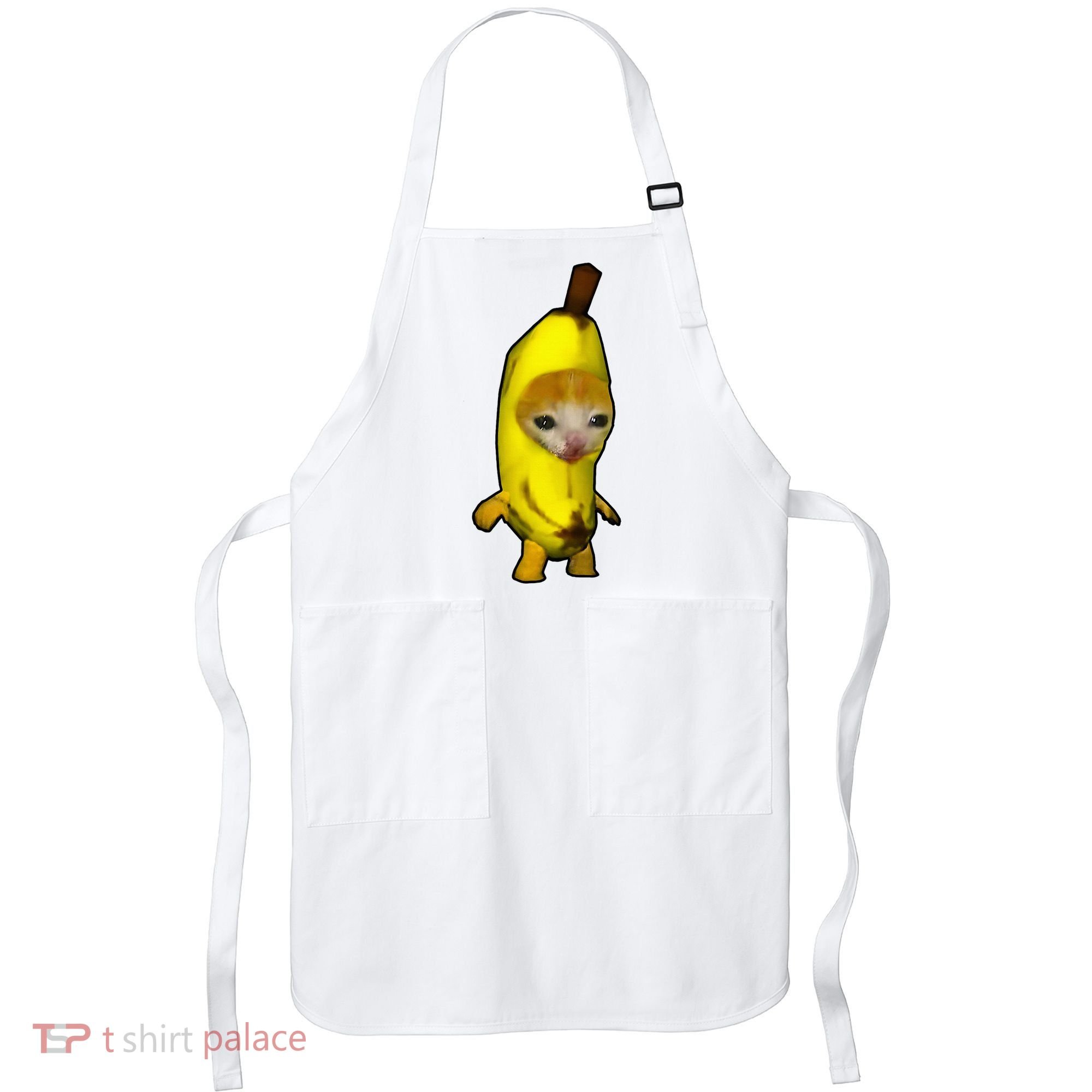 Cute Banana Cat Happy Bananacat Meme Kitty Apron