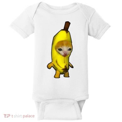 Cute Banana Cat Happy Bananacat Meme Kitty Baby Bodysuit