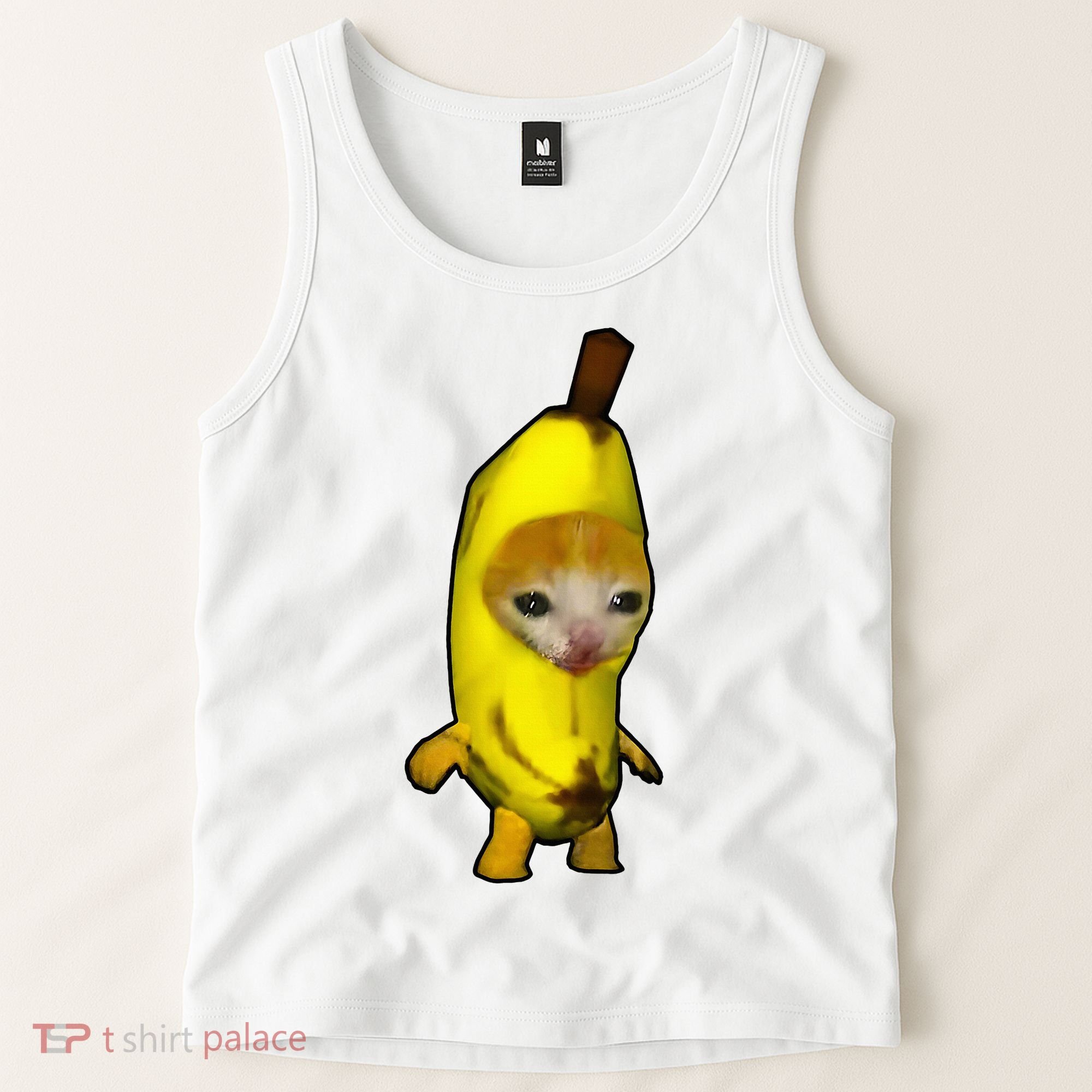 Cute Banana Cat Happy Bananacat Meme Kitty Tank Top