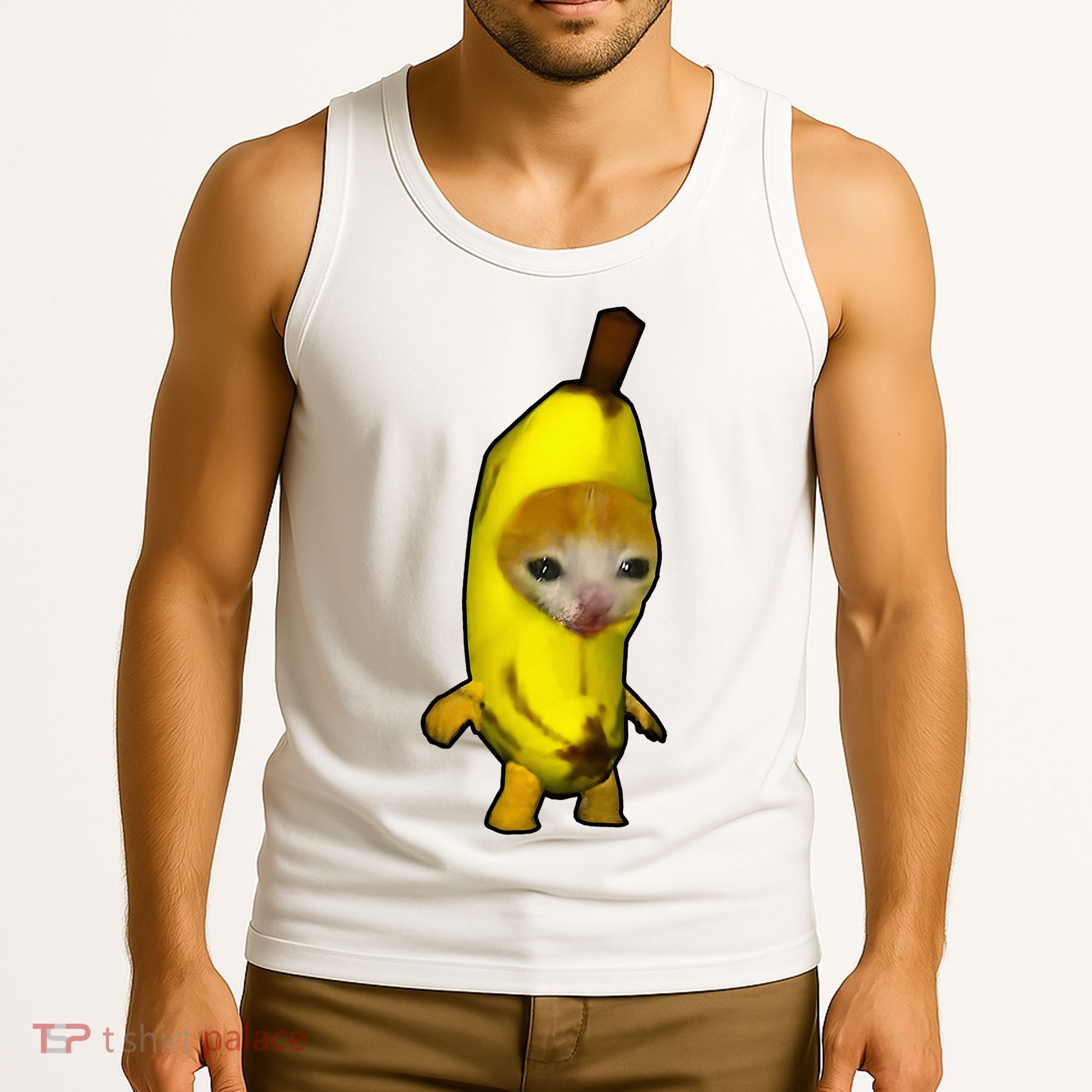Cute Banana Cat Happy Bananacat Meme Kitty Tank Top