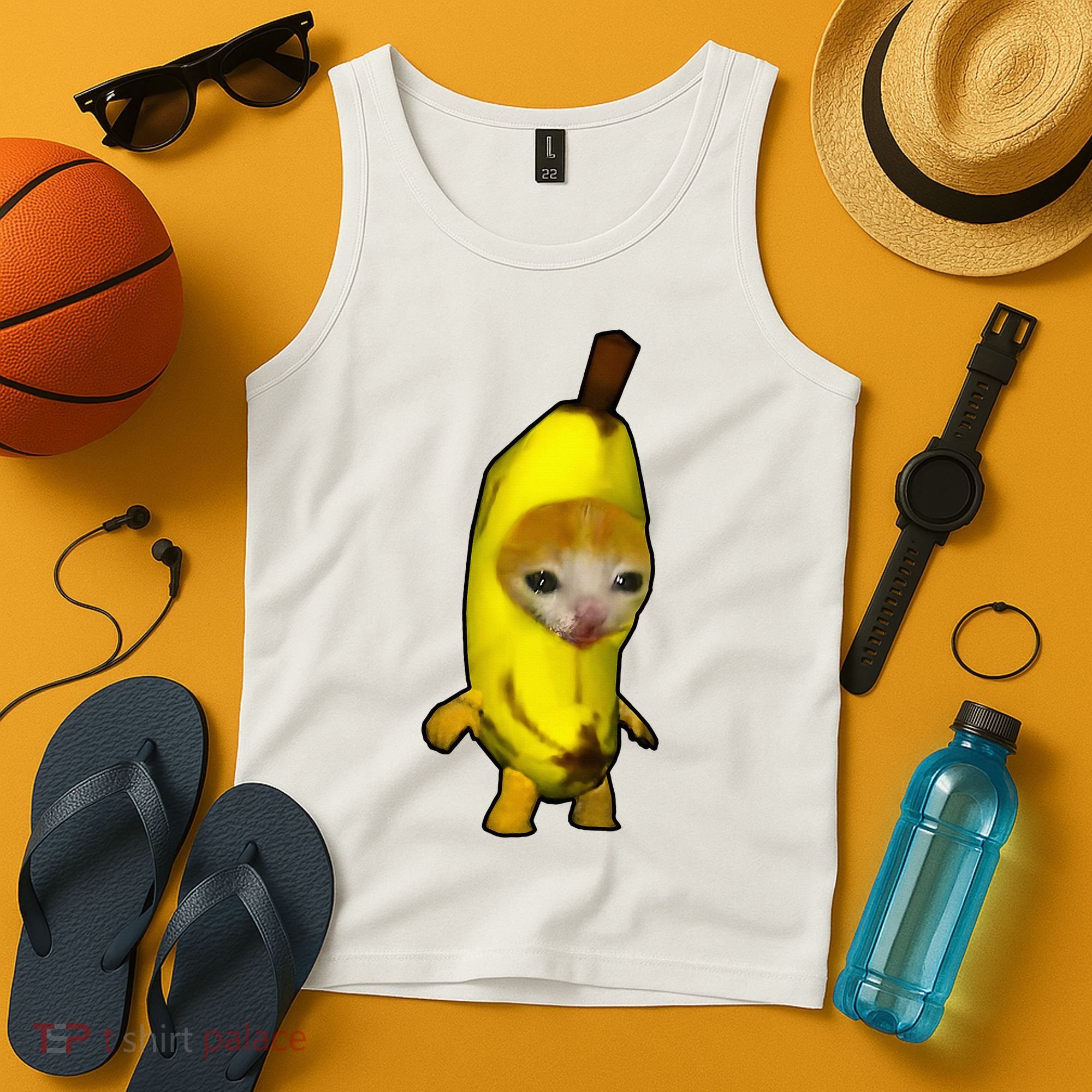 Cute Banana Cat Happy Bananacat Meme Kitty Tank Top