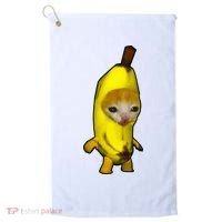 Cute Banana Cat Happy Bananacat Meme Kitty Golf Towel thumb 0