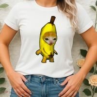 Cute Banana Cat Happy Bananacat Meme Kitty Women's T-Shirt thumb 2