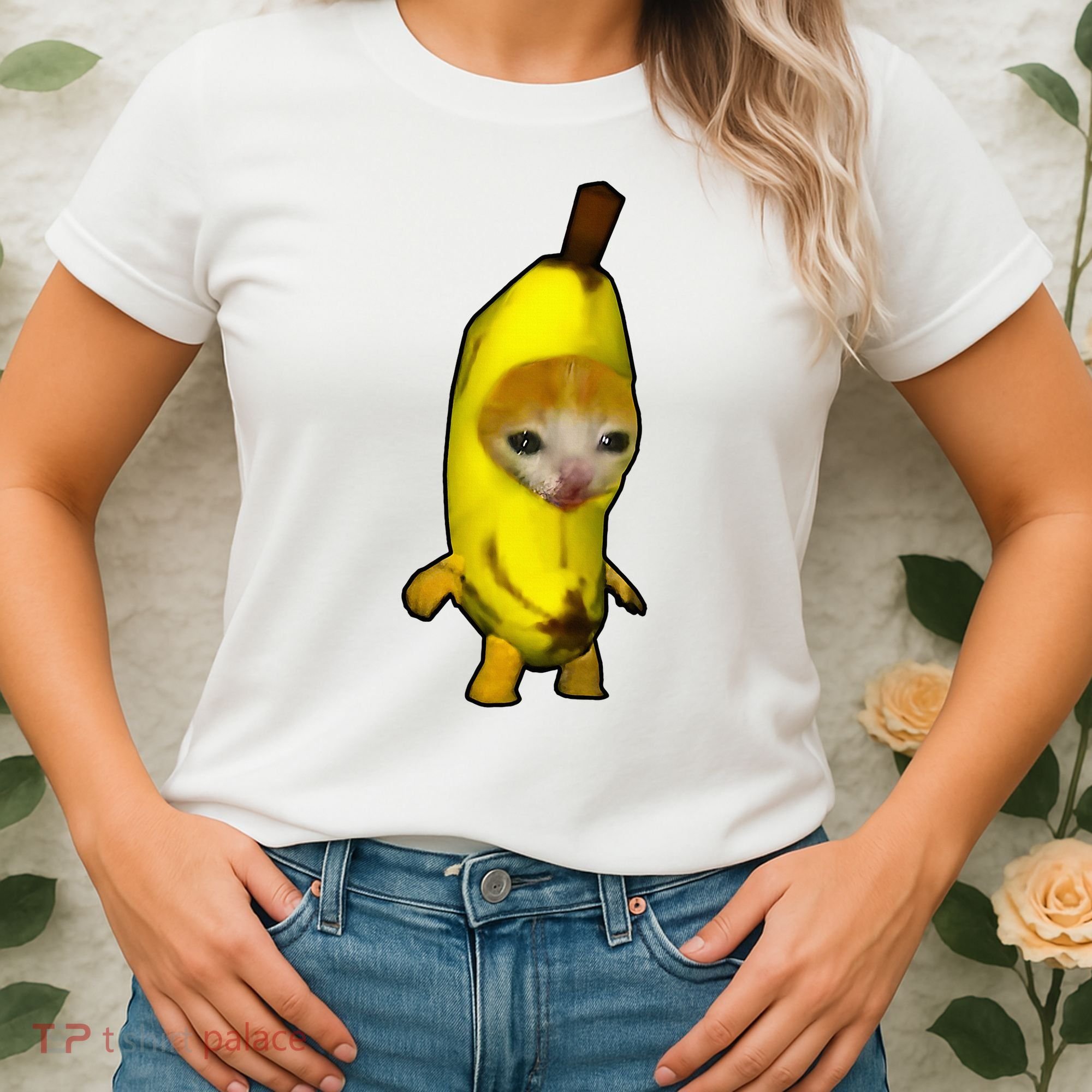 Cute Banana Cat Happy Bananacat Meme Kitty Women's T-Shirt