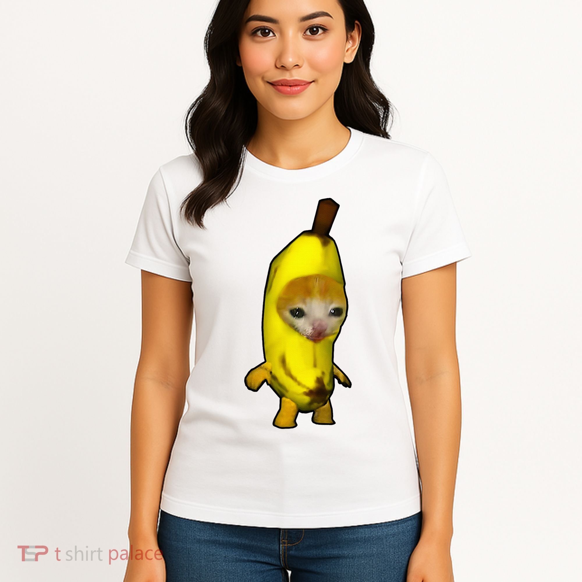 Cute Banana Cat Happy Bananacat Meme Kitty Women's T-Shirt