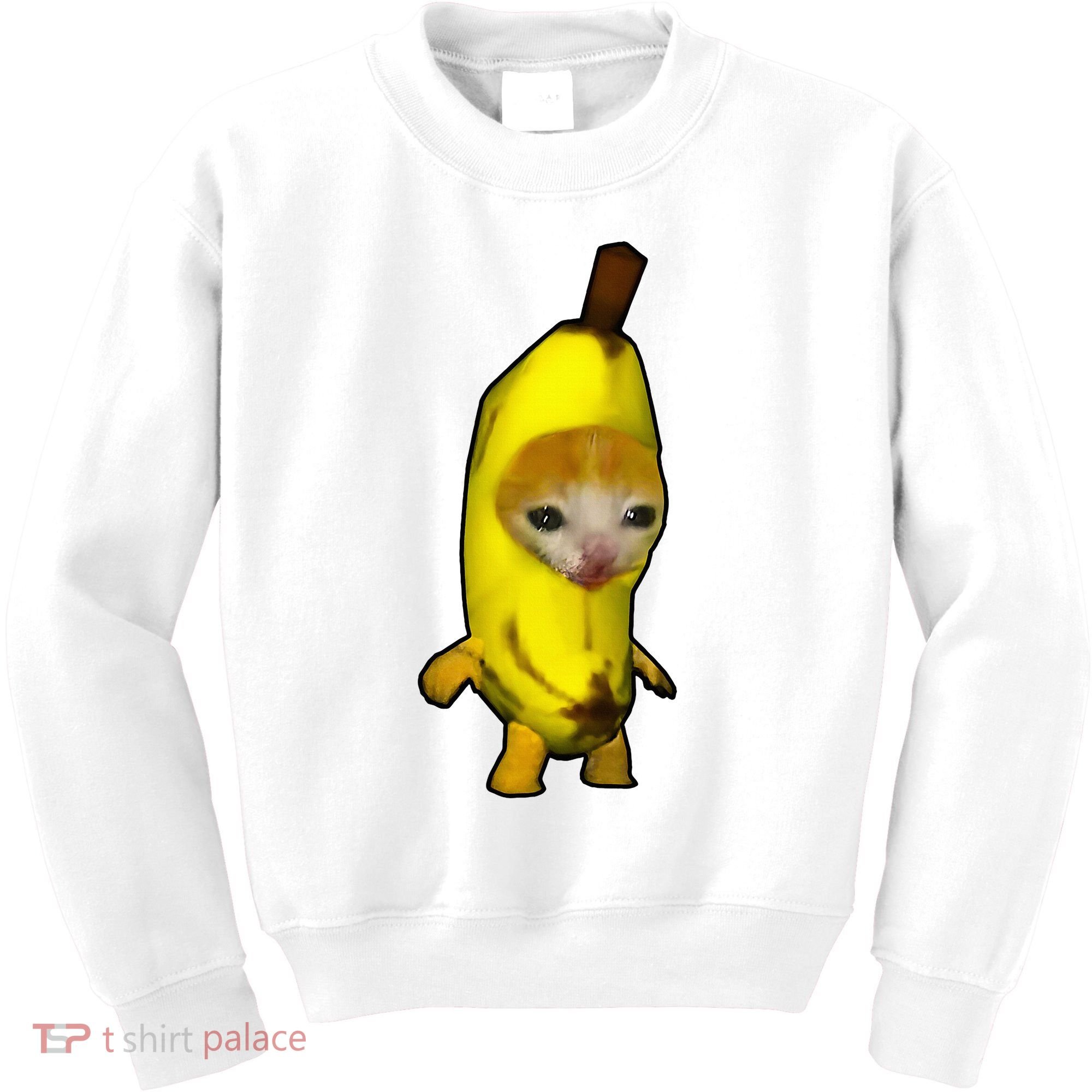 Cute Banana Cat Happy Bananacat Meme Kitty Kids Sweatshirt