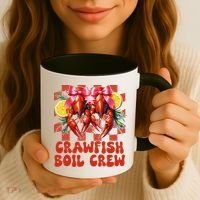 Crawfish Boil Crew Coquette Crawfish Season Cajun Seafood Coffee Mug thumb 3