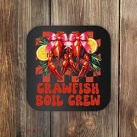 Crawfish Boil Crew Coquette Crawfish Season Cajun Seafood Coaster thumb 0