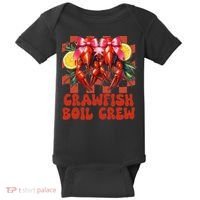Crawfish Boil Crew Coquette Crawfish Season Cajun Seafood Baby Bodysuit thumb 0
