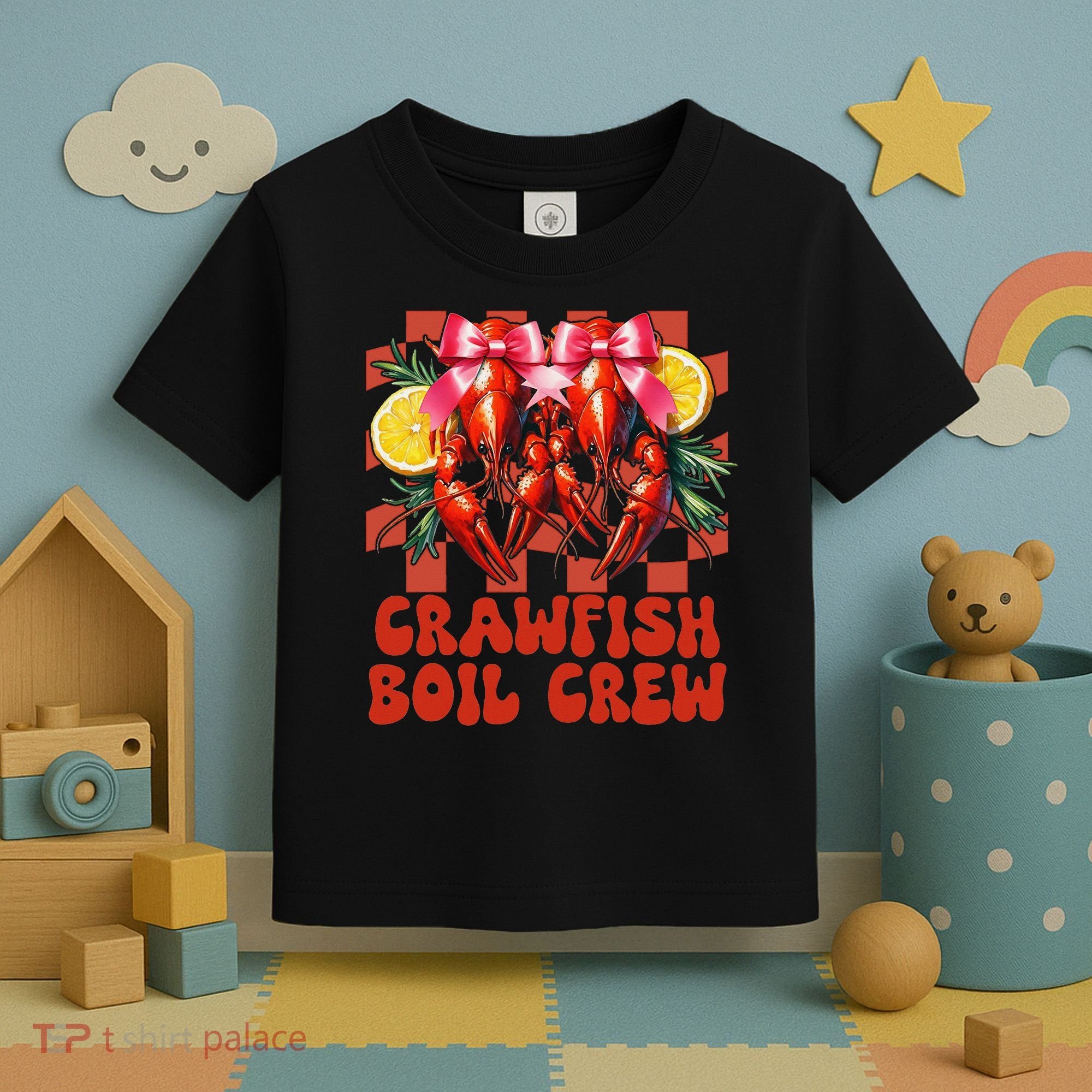 Crawfish Boil Crew Coquette Crawfish Season Cajun Seafood Toddler T-Shirt