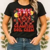Crawfish Boil Crew Coquette Crawfish Season Cajun Seafood Women's T-Shirt thumb 2