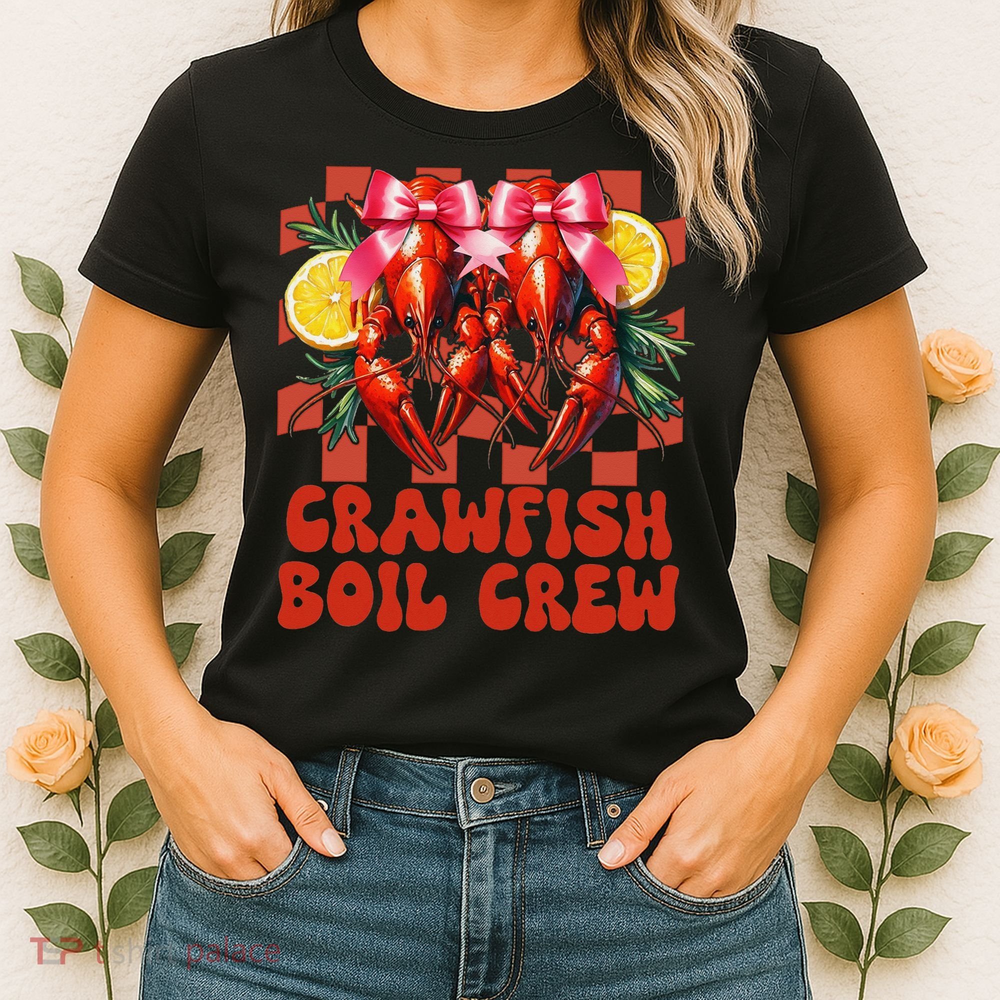 Crawfish Boil Crew Coquette Crawfish Season Cajun Seafood Women's T-Shirt