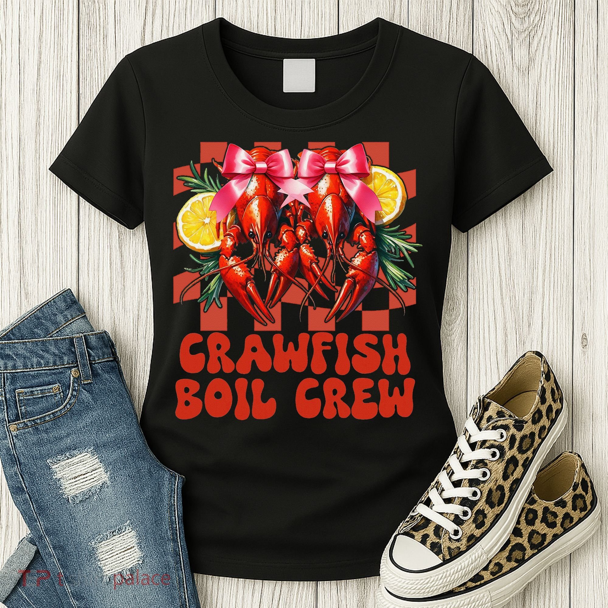 Crawfish Boil Crew Coquette Crawfish Season Cajun Seafood Women's T-Shirt