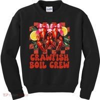Crawfish Boil Crew Coquette Crawfish Season Cajun Seafood Kids Sweatshirt thumb 0