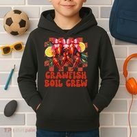 Crawfish Boil Crew Coquette Crawfish Season Cajun Seafood Kids Hoodie thumb 2