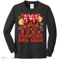 Crawfish Boil Crew Coquette Crawfish Season Cajun Seafood Kids Long Sleeve Shirt thumb 0