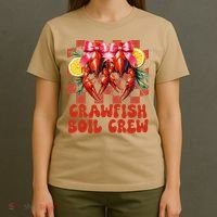 Crawfish Boil Crew Coquette Crawfish Season Cajun Seafood T-Shirt thumb 4