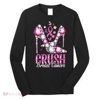 Crush Breast Cancer Awareness Bling Pink Ribbon Long Sleeve Shirt thumb 0