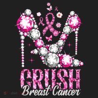 Crush Breast Cancer Awareness Bling Pink Ribbon Beanie thumb 2