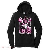 Crush Breast Cancer Awareness Bling Pink Ribbon Women's Hoodie thumb 0