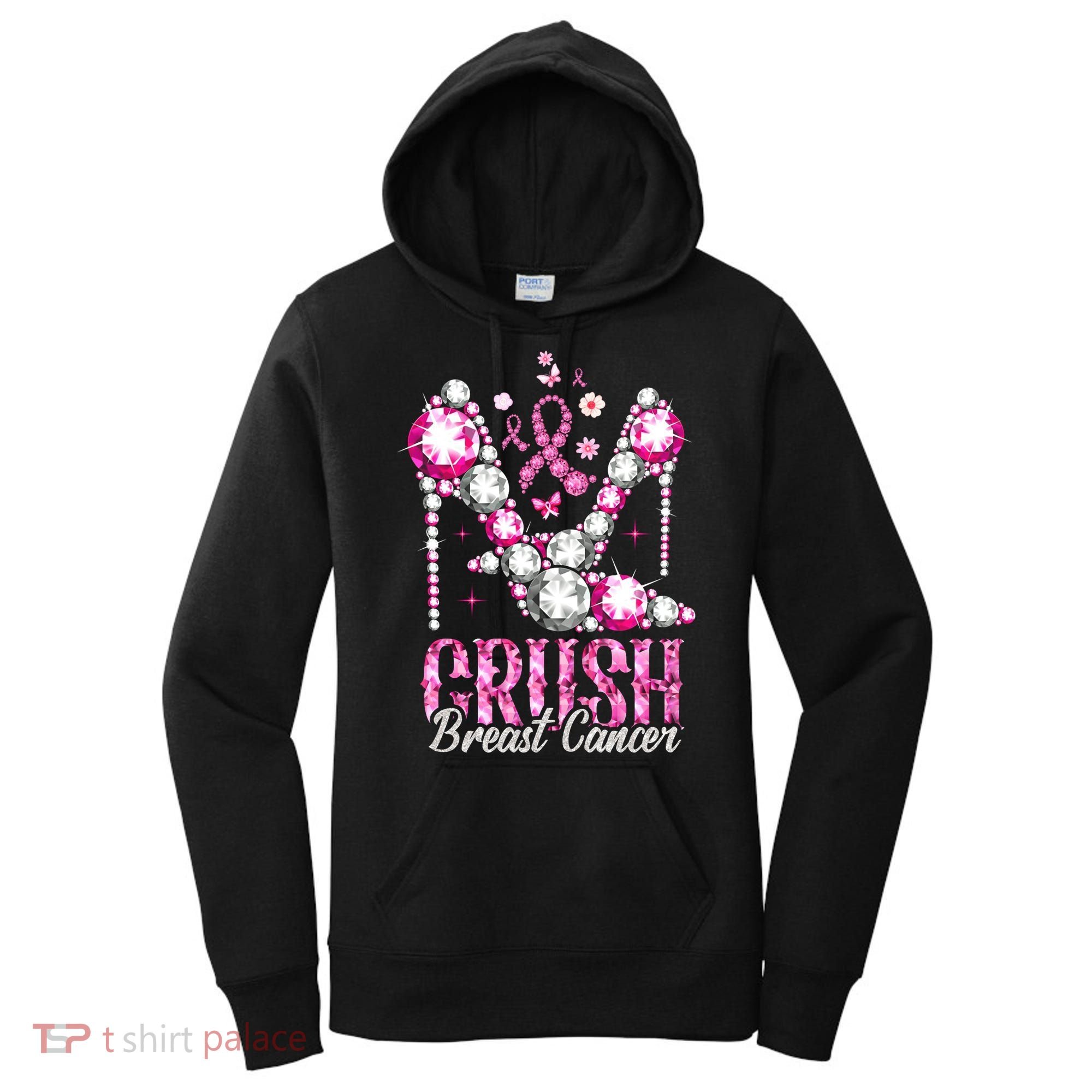 Crush Breast Cancer Awareness Bling Pink Ribbon Women's Hoodie